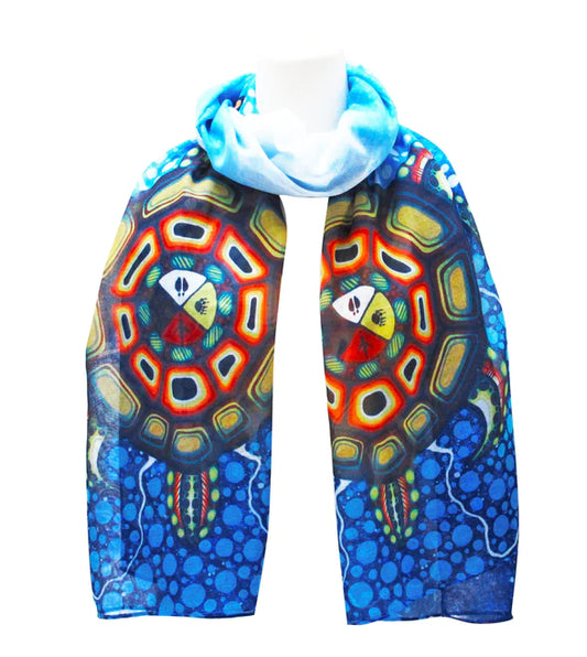 Indigenous Art Scarves - Medicine Turtle