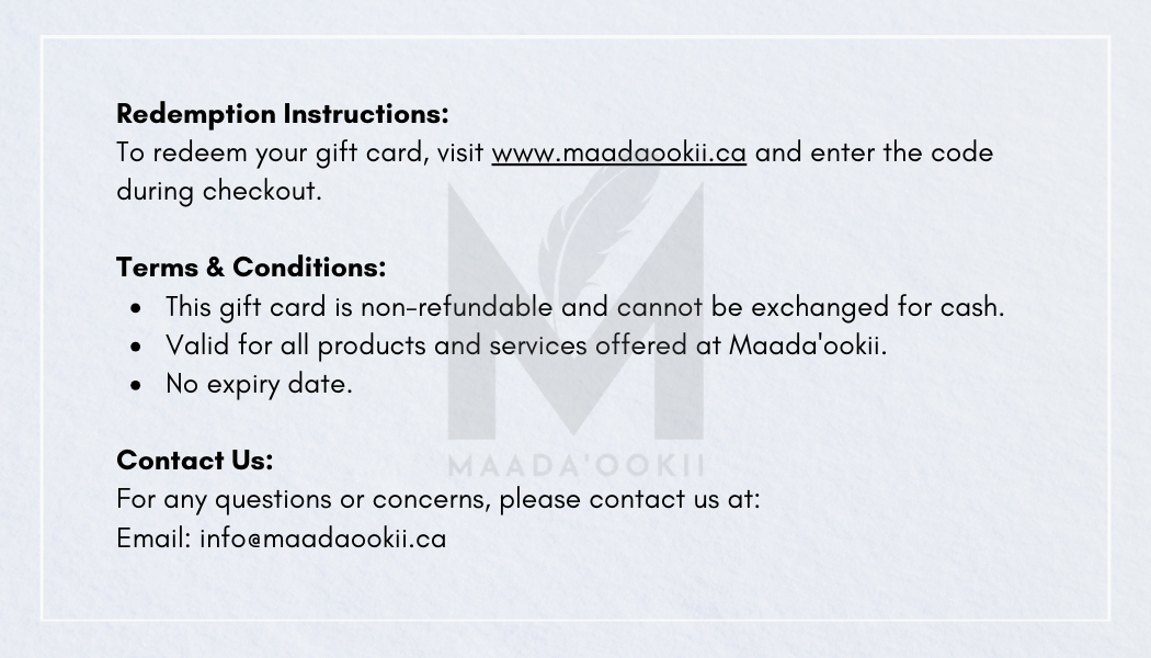 Maada'ookii Gift Card - Give the Gift of Indigenous Art & Culture