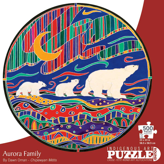 Jigsaw Puzzle Round - Aurora Family